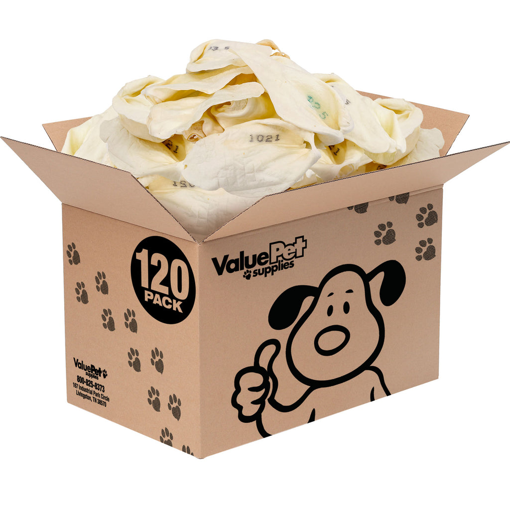 Premium Cow Ears, Large, 120 Count BULK PACK - All Natural Dog Treats, 100% Angus Beef, Single Ingredient Rawhide Alternative, Cleans Teeth & Gums 